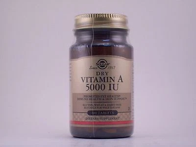 Solgar Vitamina A Seca 5000 UI 100 Comprimidos Foto 1 de 2