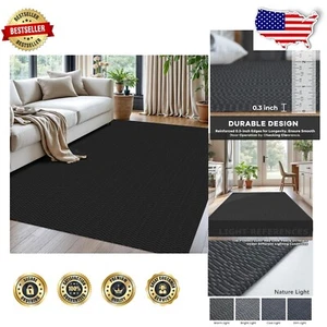 Machine Washable 5x7 Ft Non-Slip Area Rug - Braided Cotton for Chic Living Rooms - Picture 1 of 11