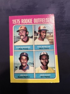 1975 Topps - 1975 Rookie Outfielders #616 Pepe Mangual, Jim Rice, John Scott RC