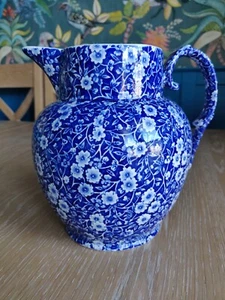 BURLEIGH Blue Calico Large Pitcher NEW - Picture 1 of 17