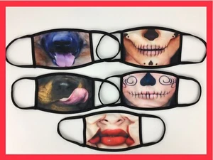 COPRI BOCCA NASO SEXY COSPLAY DIVERTENTE RIUTILIZZABILE REVERSIBILE 2 STRATI MASCHERE HALLOWEEN - Foto 1 di 14