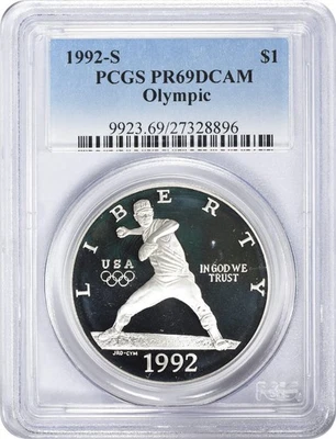 1992-S Olympic Commemorative Silver Dollar PR69DCAM PCGS - Image 1 of 2