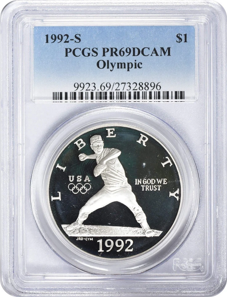1992-S Olympic Commemorative Silver Dollar PR69DCAM PCGS - Image 1 of 2