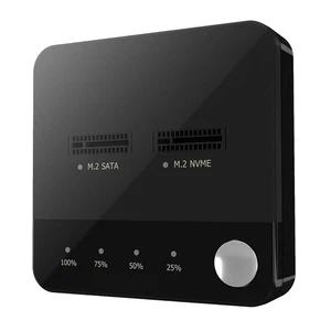 Dual-Bay Hard Drive Docking Station M.2 SATA/NVMe Offline Clone - Picture 1 of 11