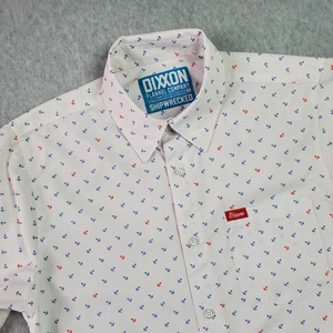 Dixxon Flannel Company Shirt Men's Small Shipwrecked Anchors White Button Up - Picture 1 of 12