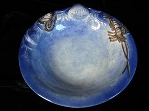 Cuenco de cerámica "Bassano" molido a mano cuencos relieve concha pescado azul Ø 14 cm - Imagen 1 de 2