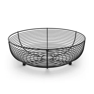 Countertop Fruit Bowl, Wire Basket for Fruits, Breads, Vegetables,Snacks, Black - Picture 1 of 9