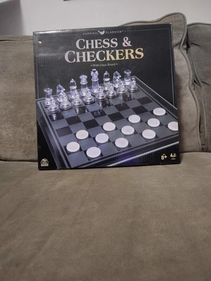 Cardinal Classics Chess & Checkers with Glass Board Set Spin Master Games Age 8+ - Image 1 of 2