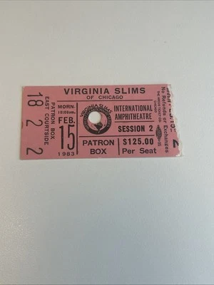 1983 Virginia Slims of Chicago Tennis Ticket 2/15 Martina Navratilova Champion - Image 1 of 3