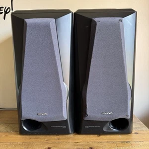 Kenwood Ls-e9 Speakers 3 Way System Rare hifi Japan MEGA SOUND Blue Covere Black - Picture 1 of 9