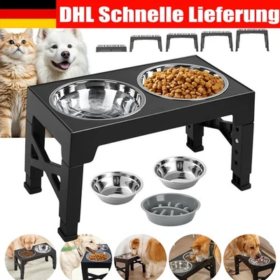 Erhöhte Hundenäpfe Doppelschale Hundenapf Doppelnapf Hund Fressnapf Futternapf - Bild 1 von 4