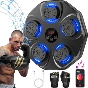 Music Boxing Machine Interactive Punching Trainer with Boxing Gloves Large Size - Picture 1 of 13