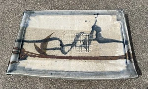 VTG Hand Thrown Studio Art Rectangle Serving Plate Sushi Pottery 12.75”x 8.75” - Picture 1 of 10