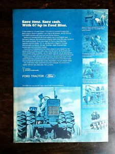 Tractor agrícola azul vintage Ford 5000 1969 67 hp página completa anuncio original - Imagen 1 de 1