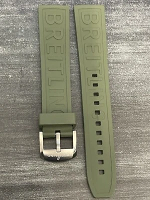 Correa de goma verde Breitling OEM 20 MM Diver Pro con hebilla Tang OEM Foto 1 de 4