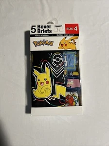 Handcraft Pokemon 5 Pack Boys Boxer Briefs Size 4 - 100% Cotton - NIB - Picture 1 of 13
