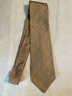 VTG Pierre Cardin Paris Silk Brocade Tie ~ Pink, Gold & Green ~ VGC! - Image 1 of 4
