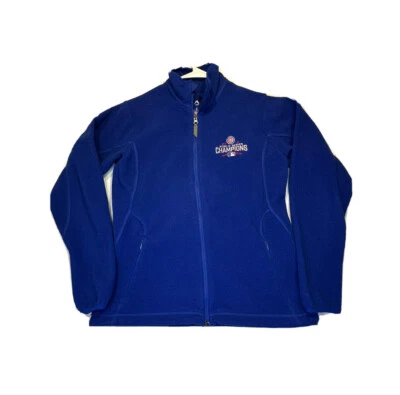 Chicago Cubs Full Zip Fleece Jacket Blue 2016 World Series, Women's Size Small - Image 1 of 4