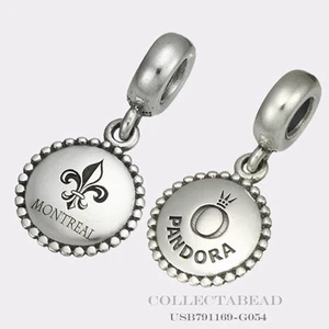 Authentic Pandora Silver Dangle Montreal Destination Bead USB791169-G054 - Picture 1 of 1