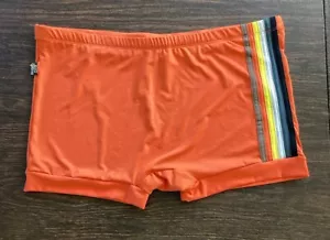 BIG BOY Brazil Herren XL Stretch Badeshort neon orange gestreift Bär - Bild 1 von 8