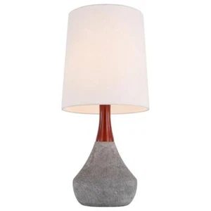 Woodbridge Lighting Carson Traditional Cement/Fabric Table Lamp in Gray - Picture 1 of 4