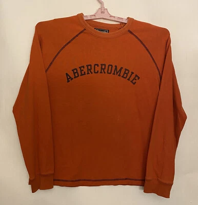 Abercrombie And Fitch Sweatshirt Mens Medium Orange Crewneck Casual 90s - Image 1 of 4