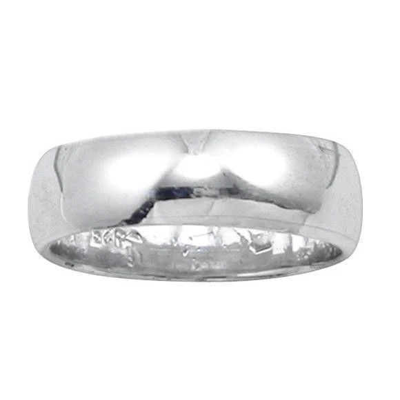 Anillo de boda clásico de plata de ley maciza 925 ancho 6 mm tamaño 10 Foto 1 de 1