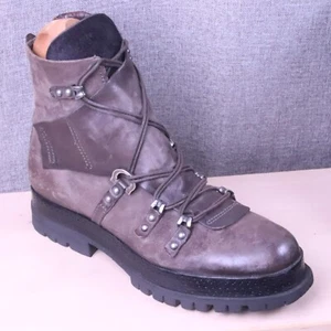 A.S.98 Combat Platform Boots 41EU 10.5US Brown Monk Leather Stud Lace-Up Moto - Picture 1 of 12