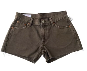 Gap Low Stride Denim Cut Off Corto Verde Esercito Donna 24/00 Petite Nuovo 5 Tasche - Foto 1 di 3