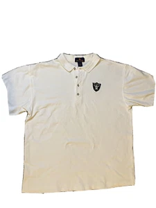 Antigua Las Vegas Raiders White Polo Shirt Mens Large L Cotton Football Golf - Picture 1 of 10