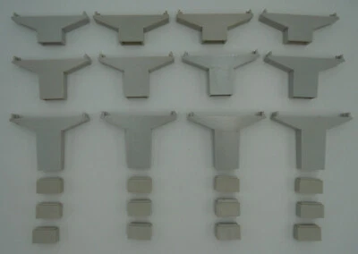 JUEGO DE 24 PIEZAS CABALLETE Y EXTENSIONES GRIS AURORA TJET ~ 3 TAMAÑOS ~ ESCALA HO ~ MUY BUEN ESTADO Foto 1 de 3