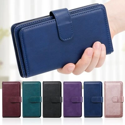 For Various Models New Multifunction 10 Cards Flip Wallet PU Leather Case Covers - Image 1 of 4