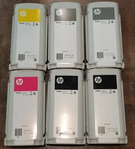 6 leere Tintenpatronen original HP 72, C9373A, C9372A, C9374A, C9403A - Bild 1 von 3