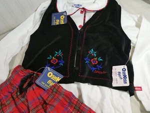 NWT Vintage 90s OshKosh BGosh Kids 5/6 Winter Fleece Vest & Skirt Winter NEW T2 - Picture 1 of 19