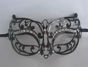 Black Filigree Metal Venetian Party Masquerade Mask No 26 * NEW * - Picture 1 of 1