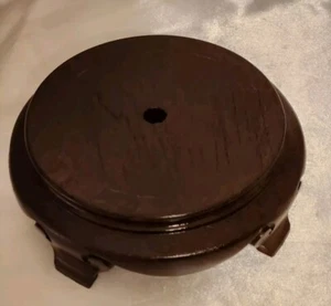 Vintage chinesische schwere Qualität Holz Display Stand Vase/Lampe D. 7" Artikel D. 6" H. 2,5" - Bild 1 von 9