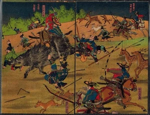 Japan Samurai Woodblock Picture Postcards ORIGINALS - Picture 1 of 2