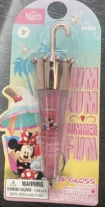 Disney Minnie Mouse Summer Fun Umbrella Lip Gloss Cool New - Picture 1 of 2