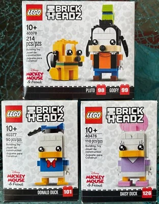 LEGO Disney Brickheadz Donald Duck 40377 Daisy Duck 40476 Pluto And Goofy 40378 - Image 1 of 4