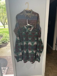 cabelas aztec flannel button up chamois shirt size xl outdoors southwestern Lot - Picture 1 of 7