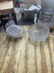 Primrose Crystal Bowl And Candy Dish With Lid - Picture 1 of 5