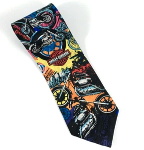 Corbata Harley Davidson 90 Aniversario 100% Seda Ralph Marlin 1993 HECHA EN EE. UU. - Imagen 1 de 7