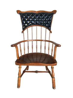 SILLÓN CON RESPALDO DE CUERO DUCKLOE BROTHERS MYSTIC SEAPORT WINDSOR Foto 1 de 4