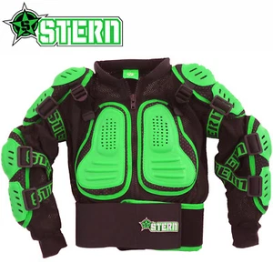 KIDS STERN MOTOCROSS BODY ARMOUR PROTECTION GREEN bionic suit jacket quad bike   - Picture 1 of 2