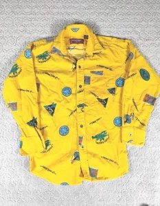 Camisa De Colección Años 80 Puntada Única Avión Aviador Abotonada Manga Larga Niños Talla 12 - Imagen 1 de 15