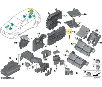 BMW X5 G05 Hoher Heckverteilerkasten 61148706212 NEU ORIGINAL - Image 1 of 2
