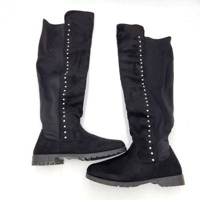 Olivia Miller Mujer Negro Vegano Microgamuza Andrea Botas Hasta la Rodilla Talla 8 Foto 1 de 4