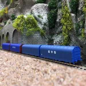 Coffret 2 Wagons bâché double Lailps EVS-N-1/160-MFTRAIN 33069/33070 - Imagen 1 de 8