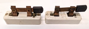2 VINTAGE LEVITON 9912 &  Eagle 617 PORCELAIN KNIFE SINGLE POLE SINGLE  SWITCHES - Picture 1 of 6