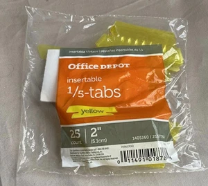 Office Depot Insertable 1/5 Tabs 2” Yellow 25 Count - Picture 1 of 2